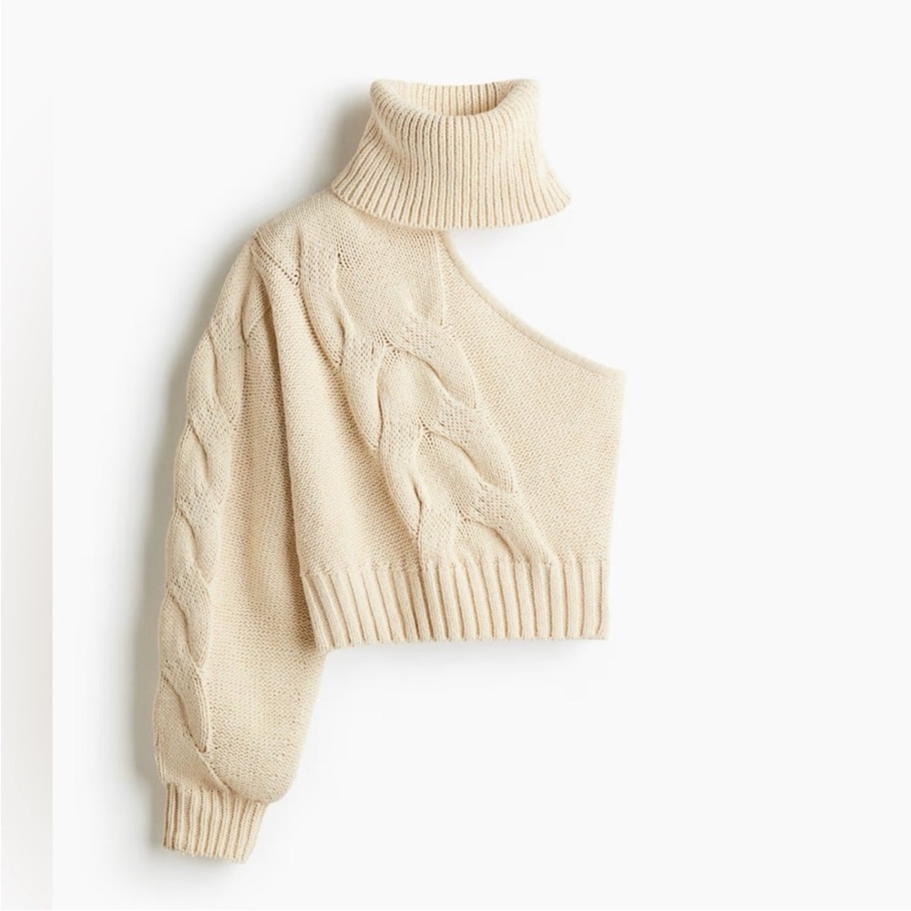 H&M Off-Shoulder Cream Sweater